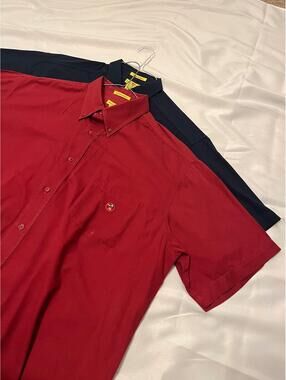 Lot of 2 Duck Head Men’s Short Sleeve Button-Down Red and Blue Shirts size XL
